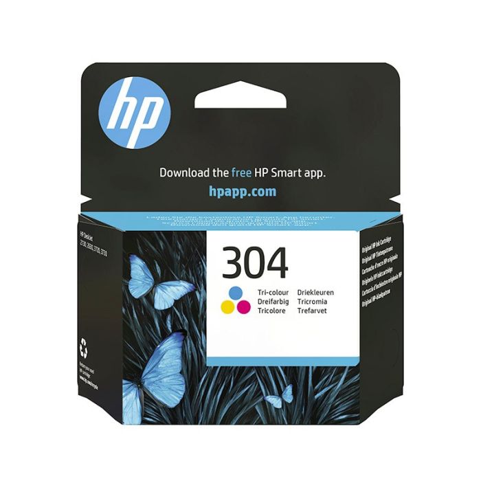 HP 304 Cartouche Trois couleurs (Cyan, Magenta, Jaune) authentique (N9K05AE)