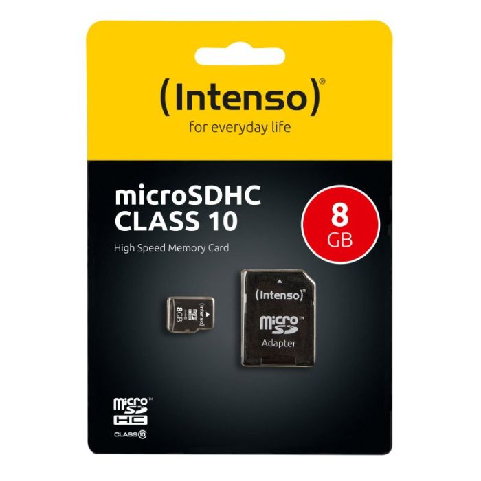 Carte Micro SD INTENSO 8 Go Classe 10 +