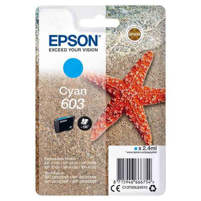 Cartouche EPSON T603 Etoile de mer Cyan