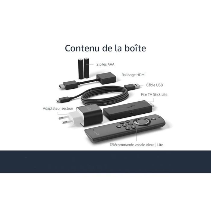 Passerelle Multimédia Amazon Fire Tv Stick Avec Télécommande Alexa PASSERELLE MULTIMEDIA AMAZON FIRE TV STICK LITE - Electro Dépôt