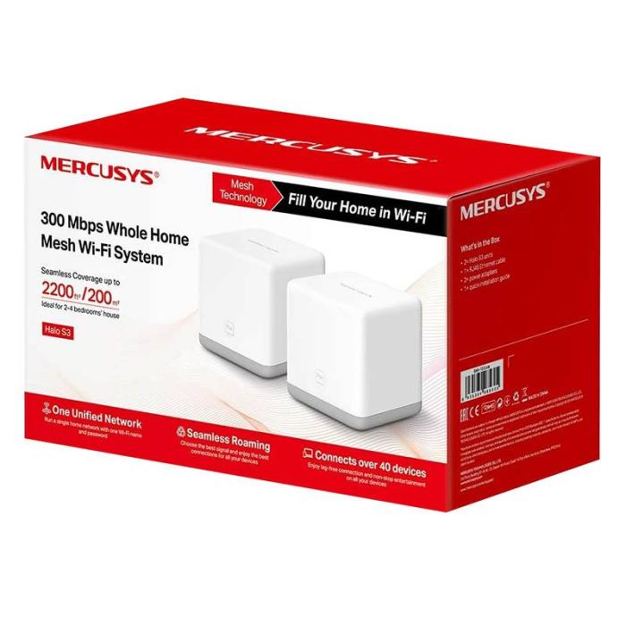 Systeme wifi mesh 300MPBS Mercusys HALO S3 / Pack de 2