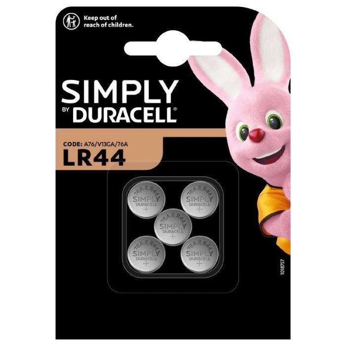 Piles DURACELL Simply LR44 x 5