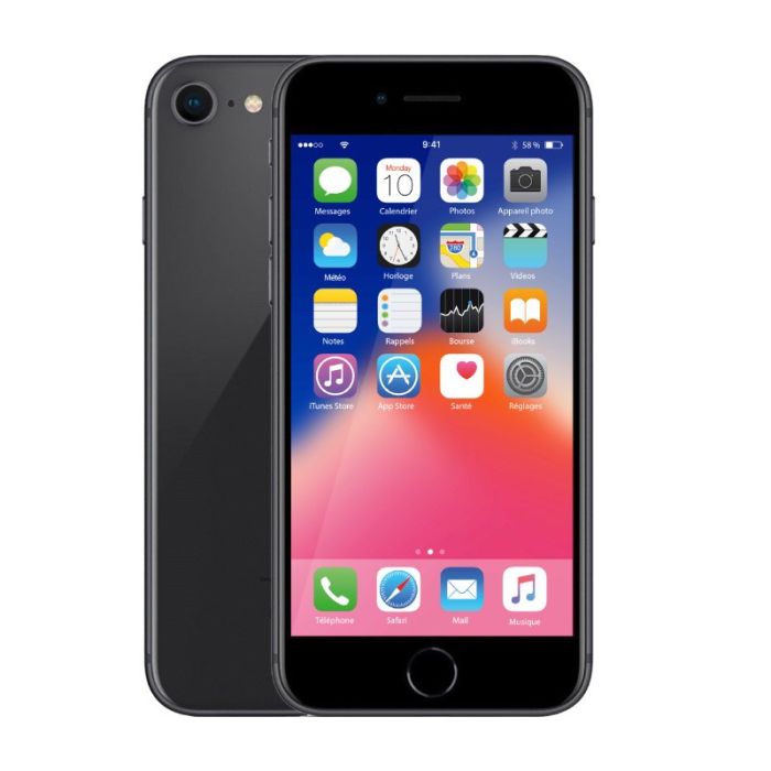 APPLE iPhone 8 64 Go Sidéral Grey reconditionné grade éco + coque