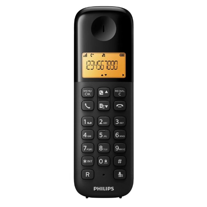 Téléphone solo PHILIPS D1601B Noir