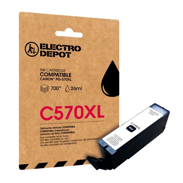 Cartouche d'encre ELECTRO DEPOT compatible Canon C570 noir XL 