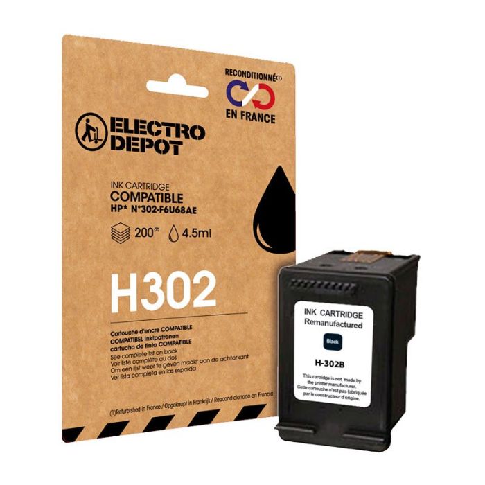 Cartouche d'encre ELECTRO DEPOT compatible HP H302 noir