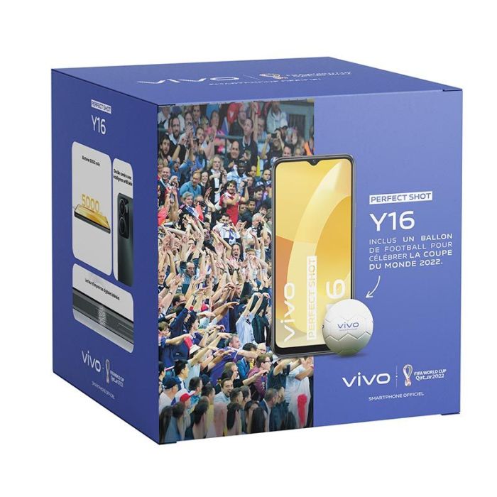 Pack Smartphone VIVO Y16 128Go + Ballon de Foot