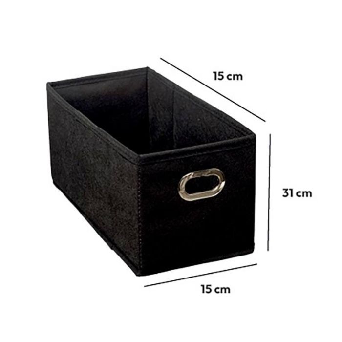 Boîte de rangement pliable noire 15x31 cm