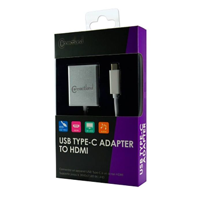 Adaptateur HDMI femelle CONNECTLAND vers USB-C blanc