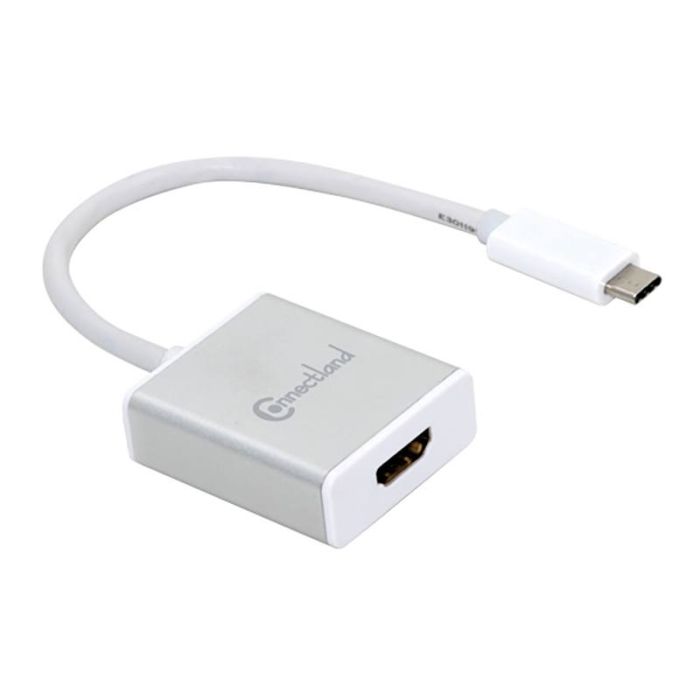 Adaptateur HDMI femelle CONNECTLAND vers USB-C blanc