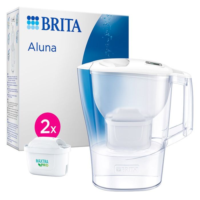 Carafe à eau BRITA ALUNA BLANCE MAXTRA PRO + 2 CARTOUCHES