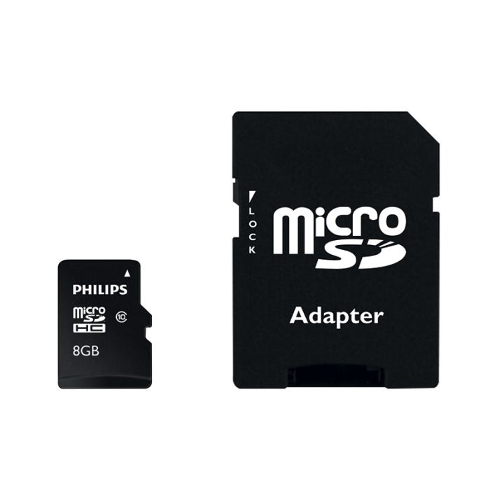 Carte Micro SD PHILIPS 8Go classe 10+adp