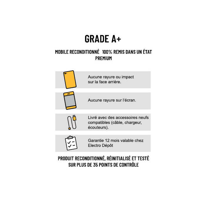 APPLE iPhone 11 64 Go Blanc reconditionné Grade A+