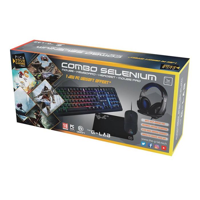 Pack Gamer The G-Lab Combo Selenium + 1 jeu PC Ubisoft offert*