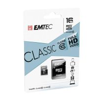 Carte Micro SD EMTEC 16 Go class 10 + adapateur