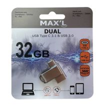 Clé USB MAXELL 32Go 2 ports  USB C + USb3.0
