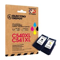 Cartouche d'encre ELECTRO DEPOT compatible Canon C540/541 pack XL noir et couleurs