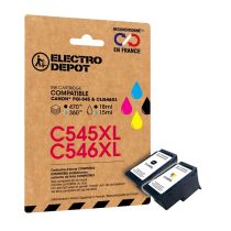 Cartouche d'encre ELECTRO DEPOT compatible Canon C545/546 pack XL noir et couleurs