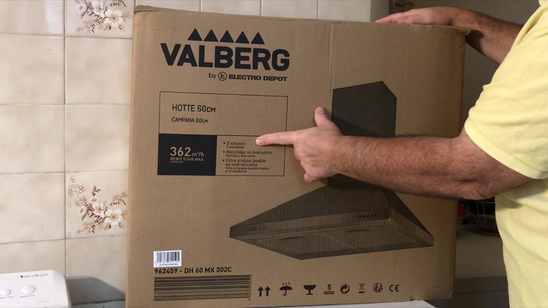 Hotte décorative VALBERG DH 60 MX302C - Electro Dépôt