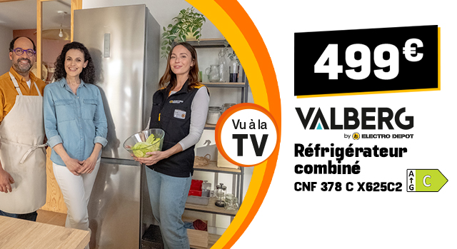 499€ Valvberg - Réfrigérateur combiné CNF 378 C X625C2