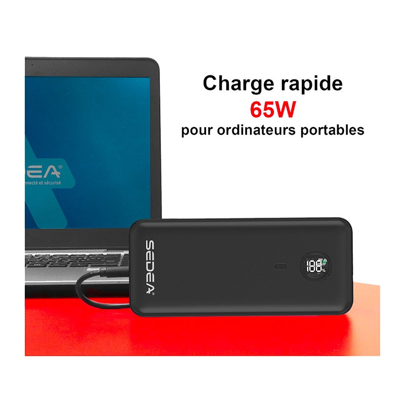 Batterie De Secours Haute Puissance 65w 20000mah Sedea