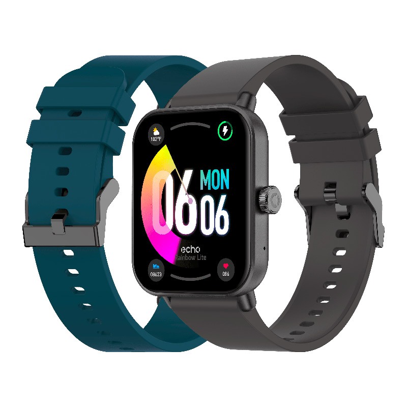 Montre Connectee Echo Rainbow Lite Noire + Bracelet Bleu