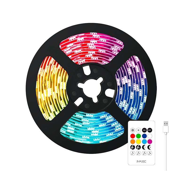 Ruban Led R-Music Usb 10M Telecommande