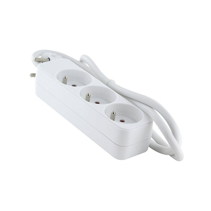 Bloc Multiprise Electrodepot 3 Prises Blanc Cable 1m