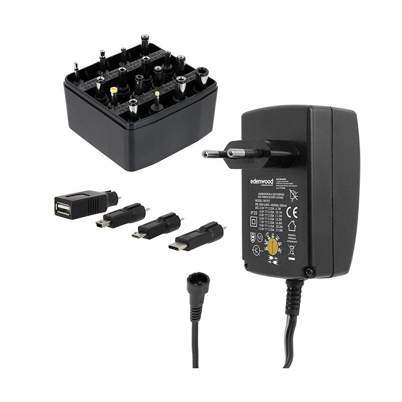 Alimentation Edenwood Universelle 3 À 12V - 27W Usb-C + 20 Connecteurs