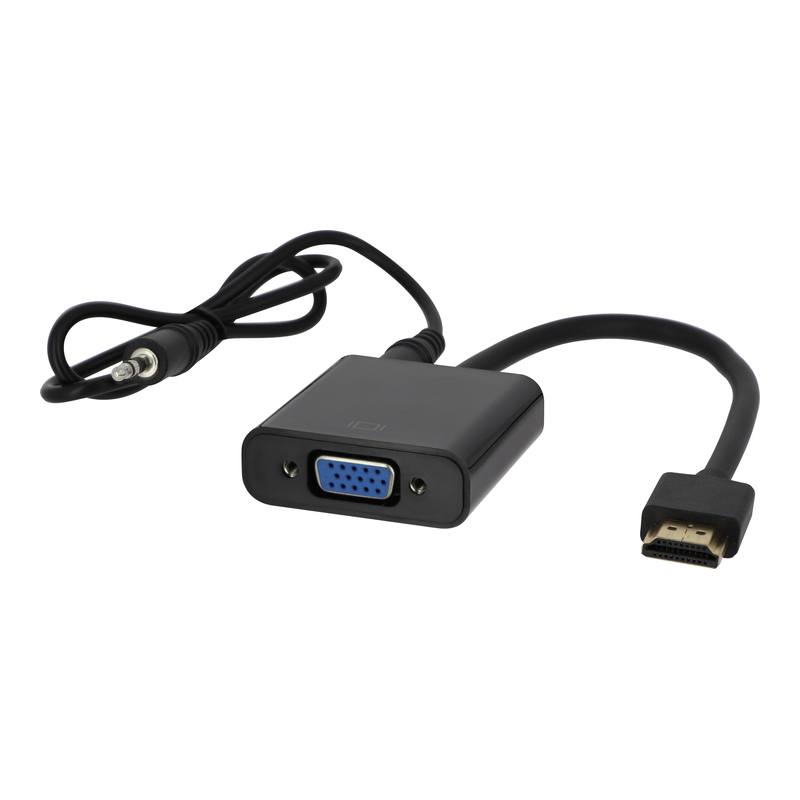 Adaptateur Hdmi Male Vers Vga Femelle Edenwood Avec Sortie Audio Jack Full Hd 1080p