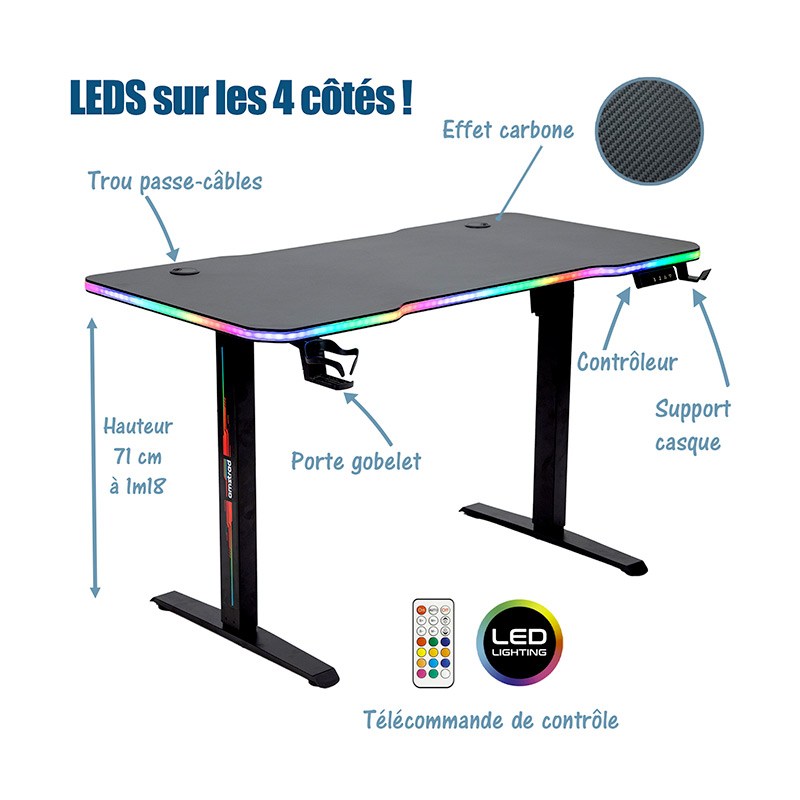 Bureau Gaming Amstrad Led Motorise