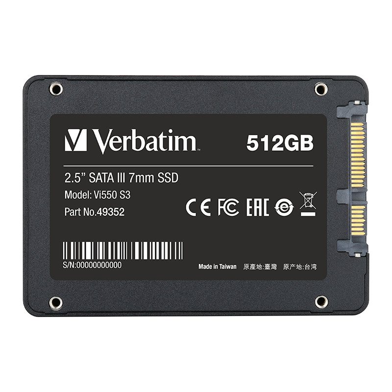 Disque Dur Ssd Interne Verbatim Sata 512go Vi550 S3