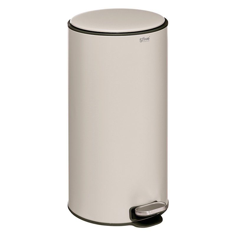 Electrodepot Poubelle 30L Pedale Metal Coloris Ecru