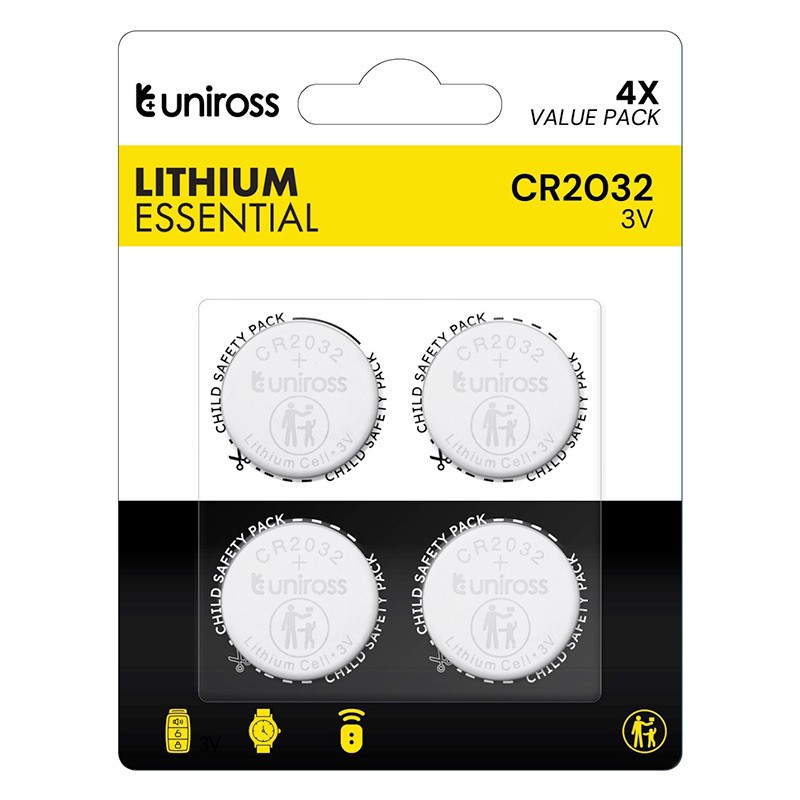 Lot De 4 Piles Uniross Cr2032