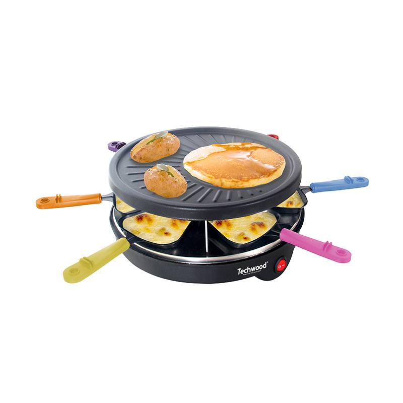 Raclette Techwood 6 Personnes - Poelons Avec Manches Colore