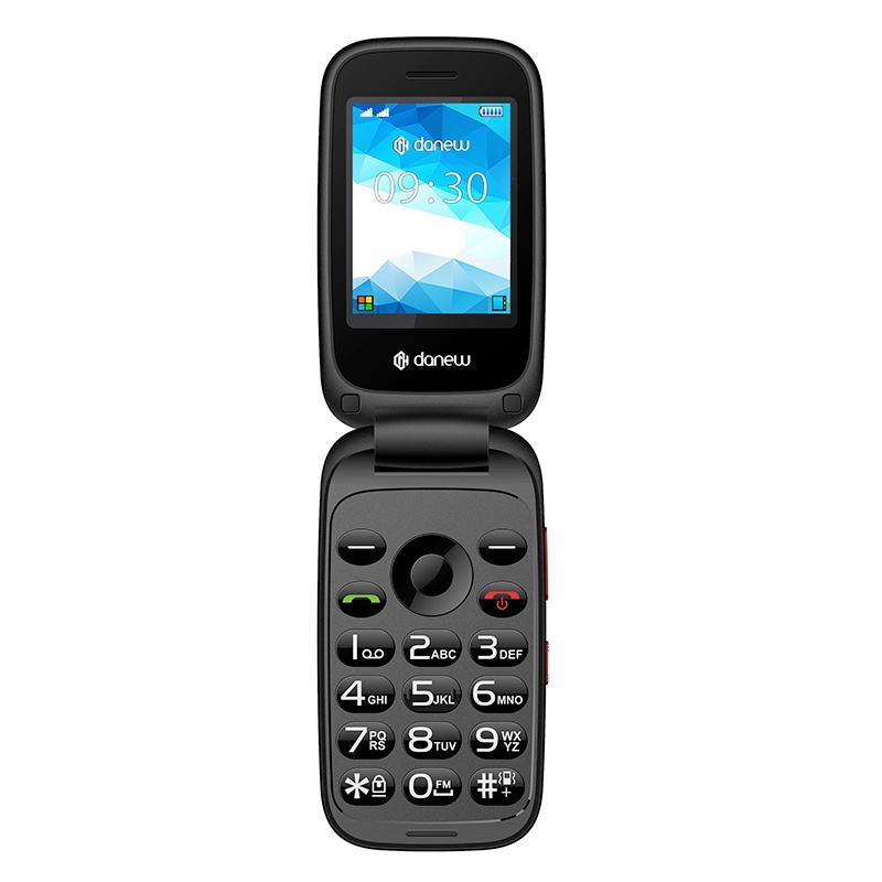 Mobile Danew K43 4G À Clapet Rouge