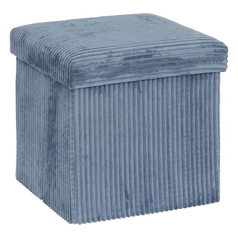 Electrodepot Pouf Pliable 38Xx38Cm Velours Bleu