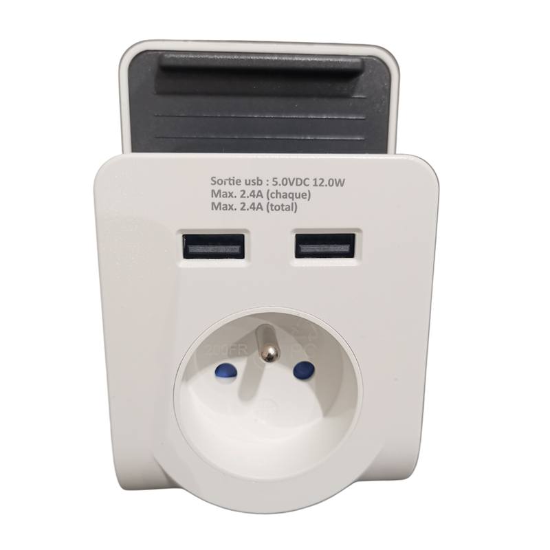 Bloc Voltman 1 Prise 2 Usb A