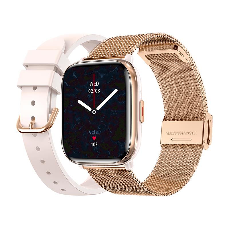 Montre Connectee Echo Rainbow Nano Bracelets Rose + Metal Gold