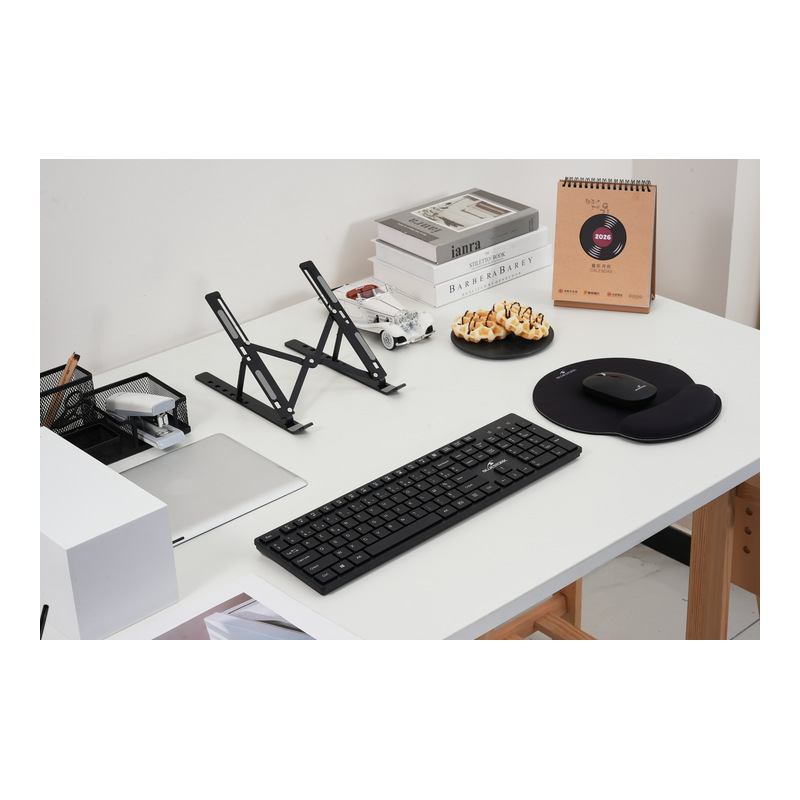 Pack Office Bluestork Sans Fil 4-En-1 Clavier Silencieux, Souris 1600 Dpi & Support PC