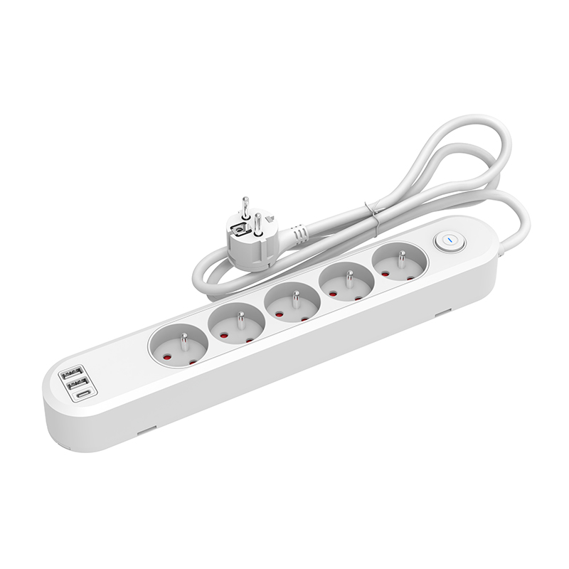 Multiprise Link2home 5 Prises 2 Usb a 1 Usb c Avec Interrupteur Blanc Cable 15m