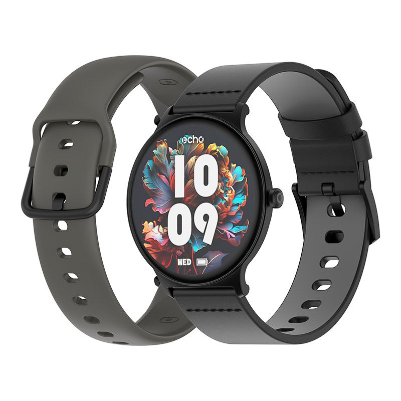 Montre Connectee Echo Rainbow Sunset Noir - 2 Bracelets