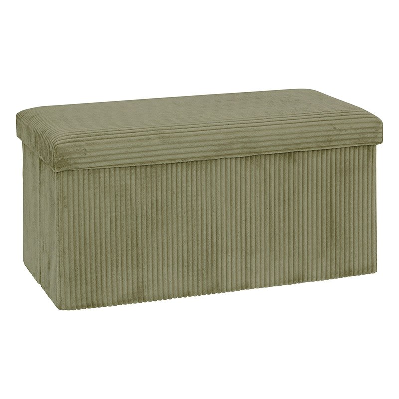 Electrodepot Pouf Double 76X38X38Cm Velours Vert