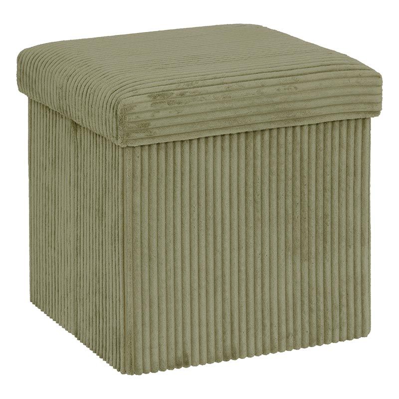 Electrodepot Pouf Pliable 38X38X38 Cm Velours Vert