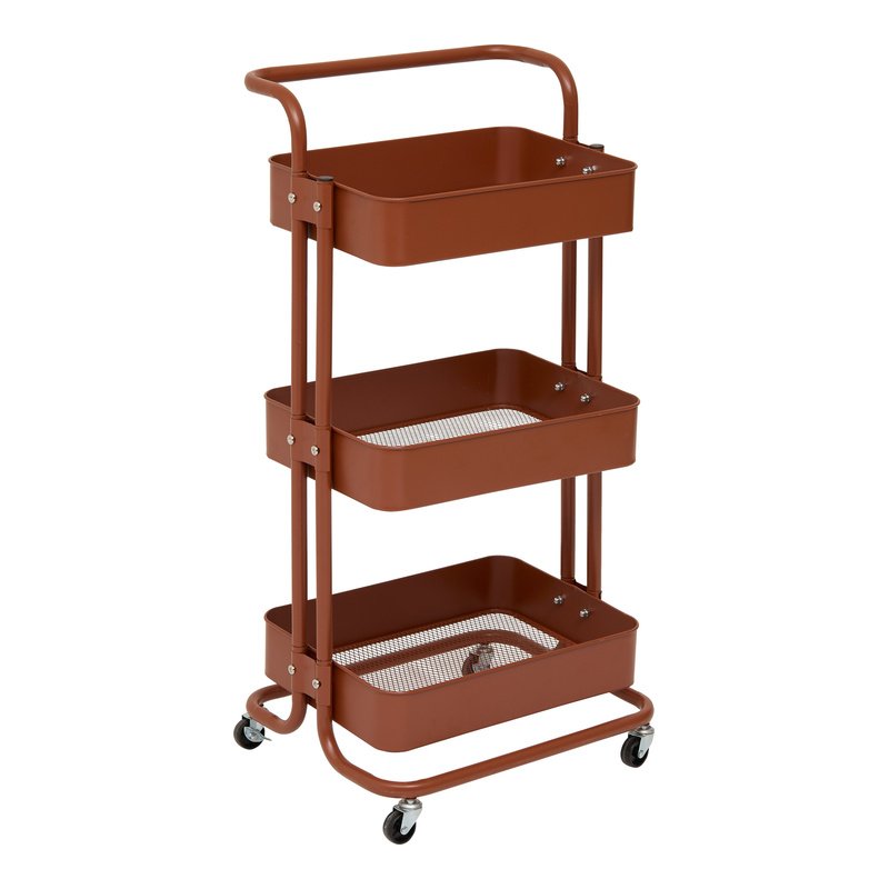 Electrodepot Desserte Metal 3 Niveaux Coloris Terracotta