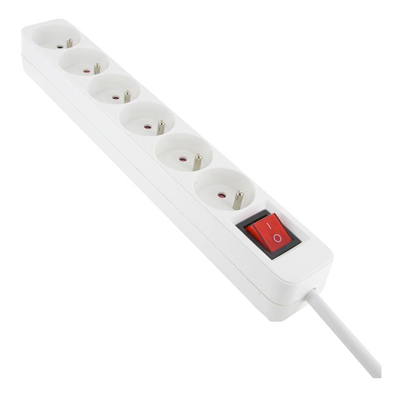 Multiprise Chacon X6 + Interrupteur 1m