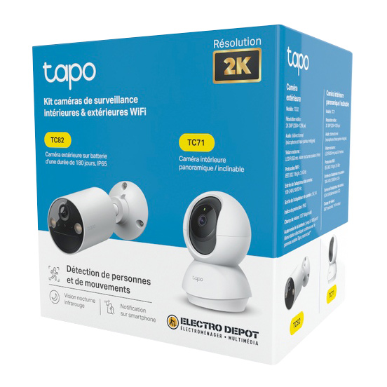 Pack De Cameras De Surveillance Interieur Et Exterieur Tc82 + Tc71