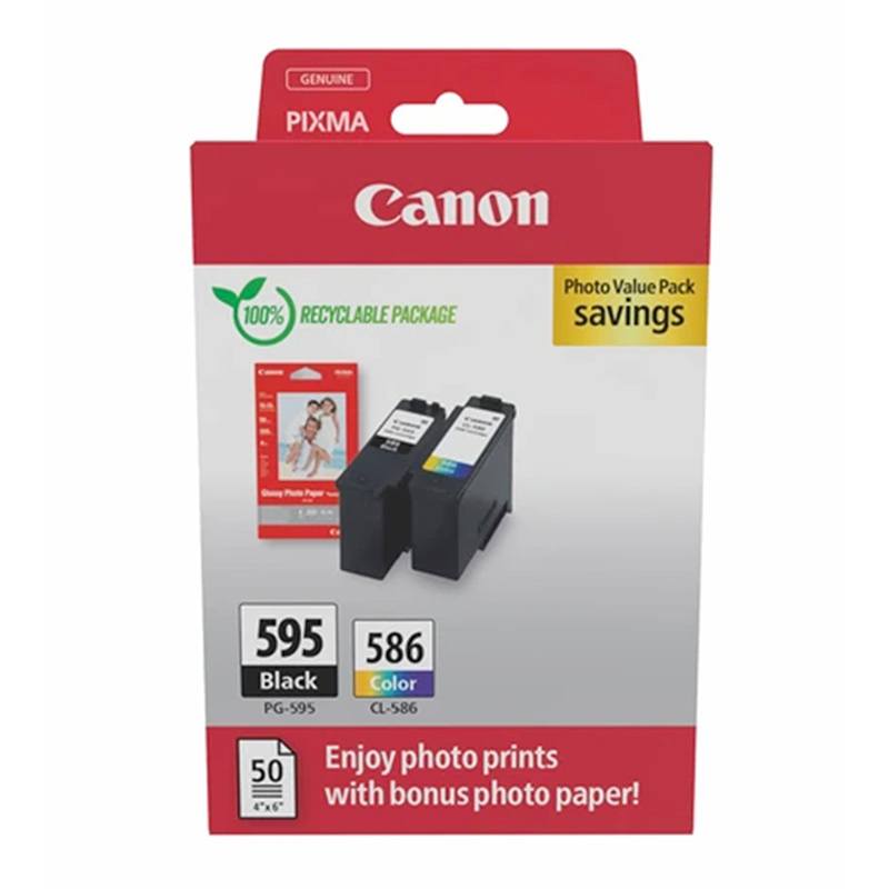 Multipack Cartouche D'Encre Canon Pg-595 / Cl-586 + Papier