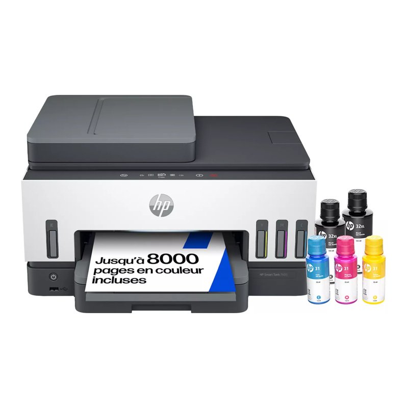 Imprimante Hp Smart Tank 7606 Multifonction + Fax À Reservoir