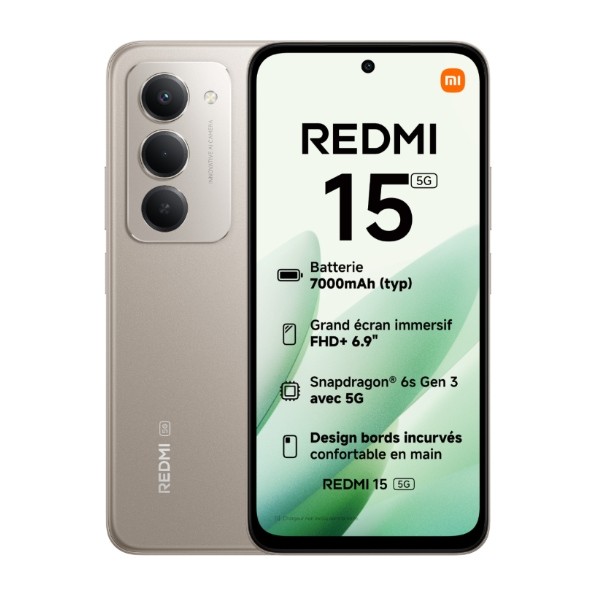 Smartphone Xiaomi Redmi 15 5g 256go Gris